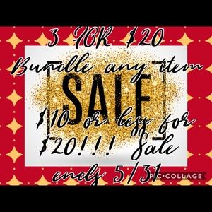 BUNDLE 3 ITEMS ($10 or less) FOR $20